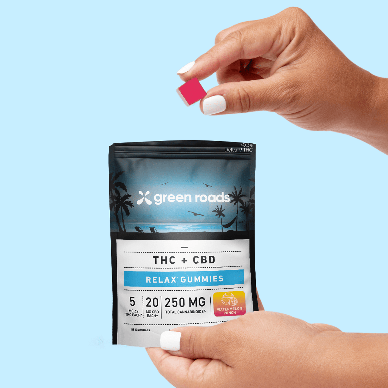 Watermelon Punch THC Relax Gummies - (10ct) 250mg