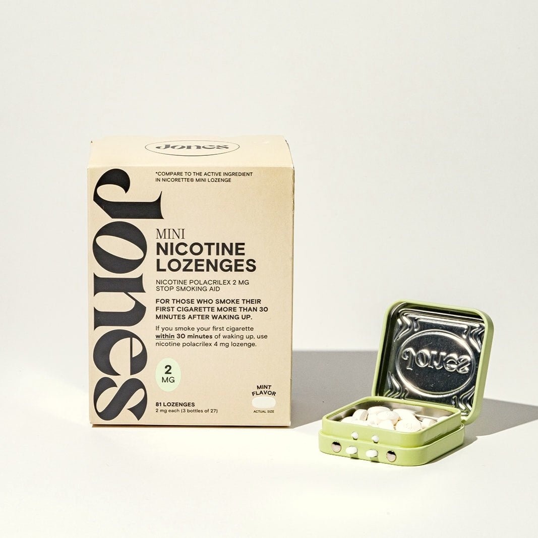 Quit vaping: Jones 4 mg Nicotine Lozenge Mints to Quit Vaping, NRT, Stop Smoking Aid, 81 Count (1 Pack) Best Sales Price - CBD