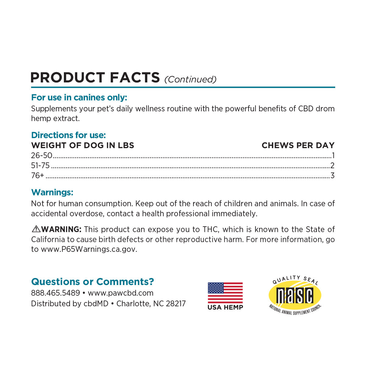 Paw CBD Broad Spectrum CBD Dog Hard Chews