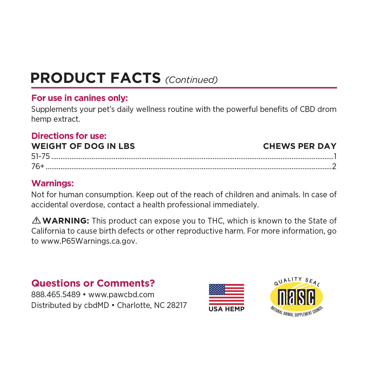 Paw CBD Broad Spectrum CBD Dog Hard Chews