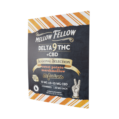 Mellow Fellow Live Resin Delta 9 Edibles - Seasonal Selections - Sweet Potato Marshmellow Best Sales Price - Edibles