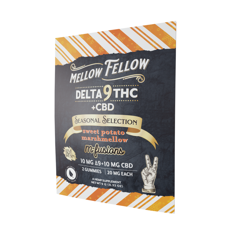 Mellow Fellow Live Resin Delta 9 Edibles - Seasonal Selections - Sweet Potato Marshmellow Best Sales Price - Edibles