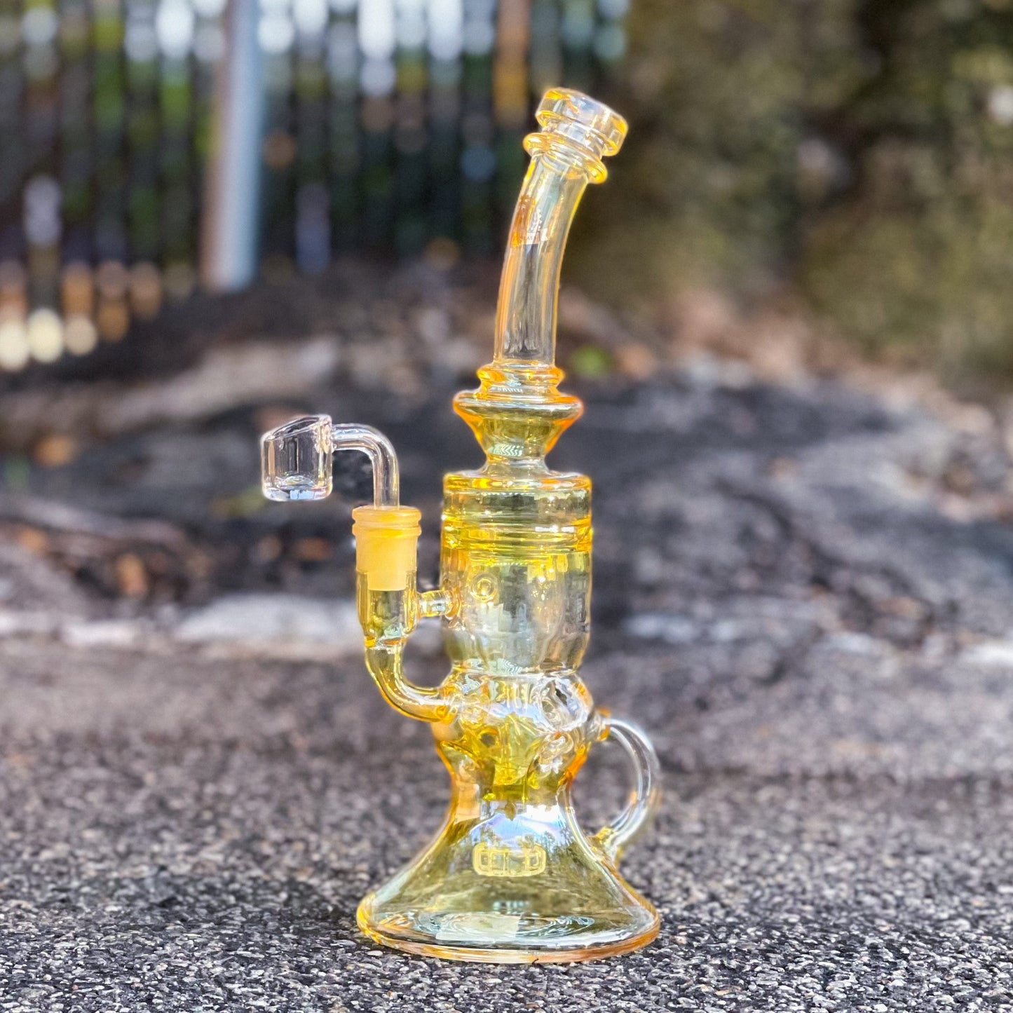 AMS 105 - 11.5” GoldenTech FTK Recycler Illuminati Glass Best Sales Price - Bongs