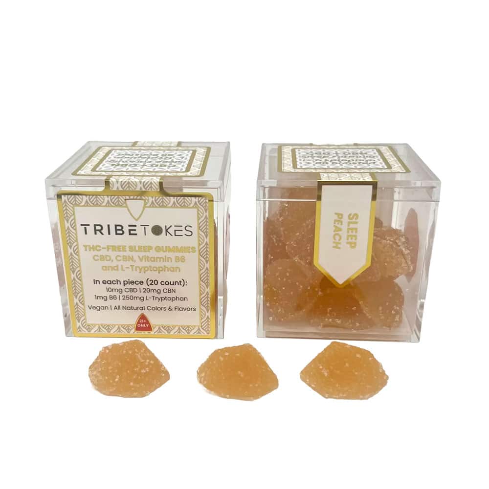 TribeTokes CBD + CBN Sleep Gummies | With B6 and L-Tryptophan | Peach
