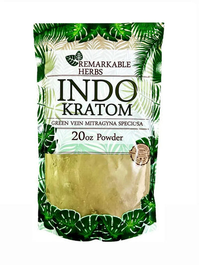 Indo Green Vein Remarkable Herbs Kratom Powder 20oz Bag Best Sales Price - CBD
