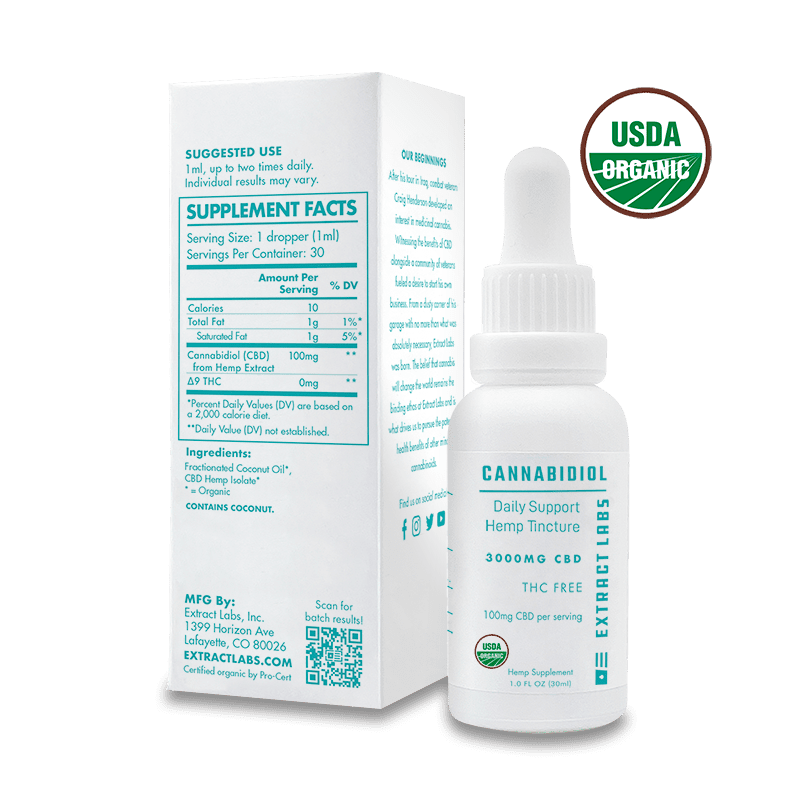 Extract Labs Organic CBD Isolate Oil | Daily Support