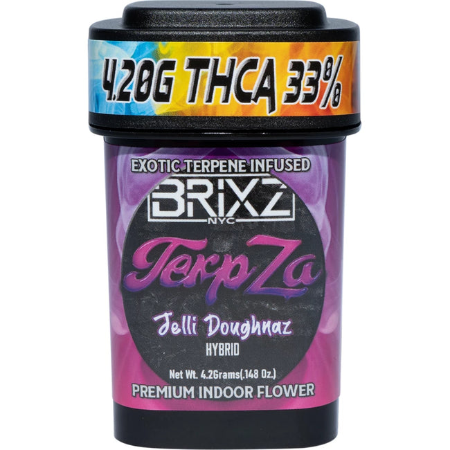 BRIXZ NYC TerpZa Exotic Terpene Infused THCA Premium Indoor Flower 4.20g -(Jelli Doughnaz – Hybrid)