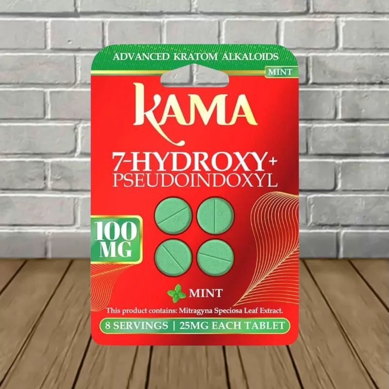 Kama 7-Hydroxy + Pseudo Chewable Tablets 100mg Best Sales Price - Edibles