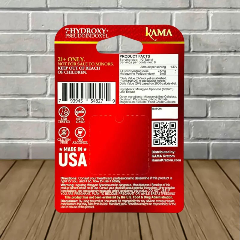 Kama 7-Hydroxy + Pseudo Chewable Tablets 100mg Best Sales Price - Edibles