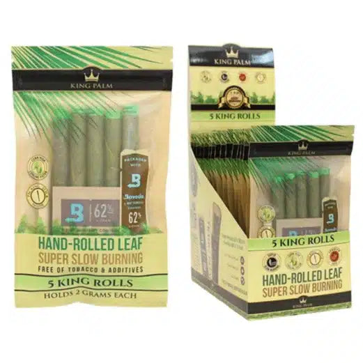 King Palm 5PK King Size Rolls With Boveda Pack Best Sales Price - Pre-Rolls