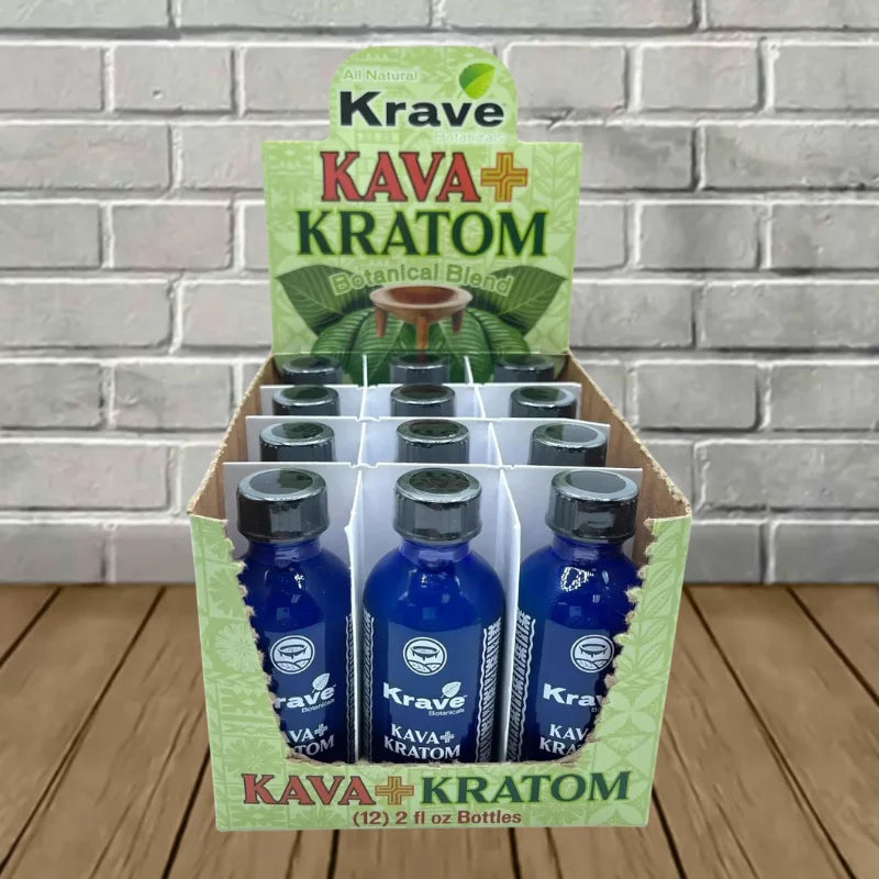 Krave Botanicals Kava + Kratom Liquid Extract Shot 2oz