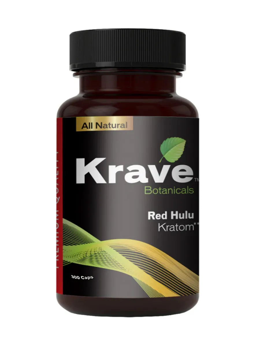 Krave Botanicals Red Hulu Kratom Capsules 300ct Best Sales Price - Kratom