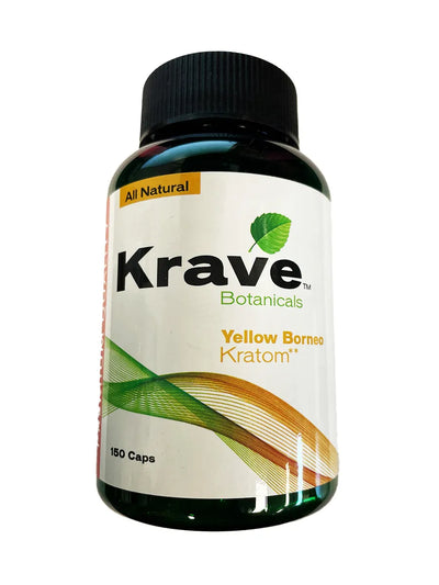Krave Botanicals Yellow Borneo Kratom Capsules 150ct Best Sales Price - Kratom