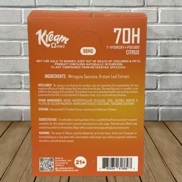 Kream 7OH Hydroxy + Pseudo Extract Tablets Full Case 10ct