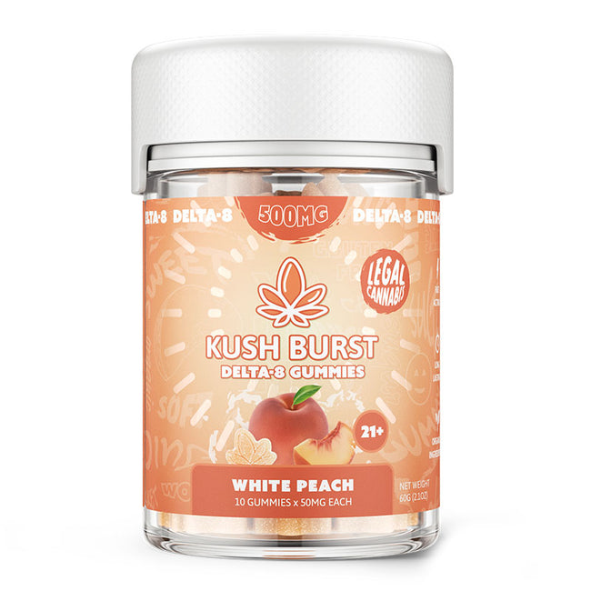 Delta 8 THC Gummies – White Peach – Kush Burst