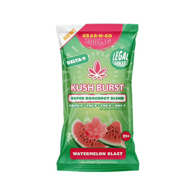 Knockout Blend THC Gummies – Watermelon Blast – Kush Burst (2 Count)