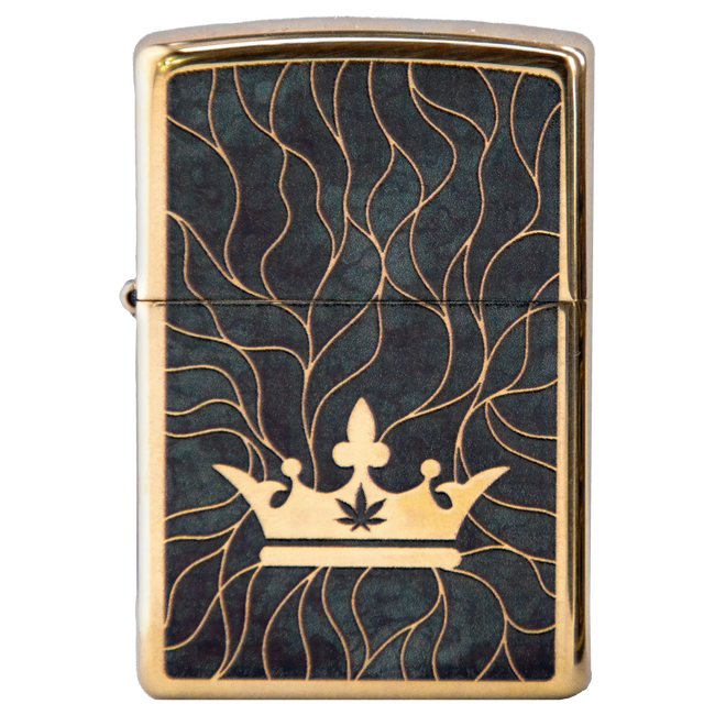 Queen of Bud Black Obsidian Mosaic Zippo