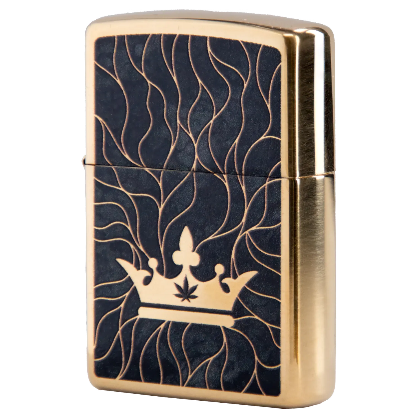Queen of Bud Black Obsidian Mosaic Zippo