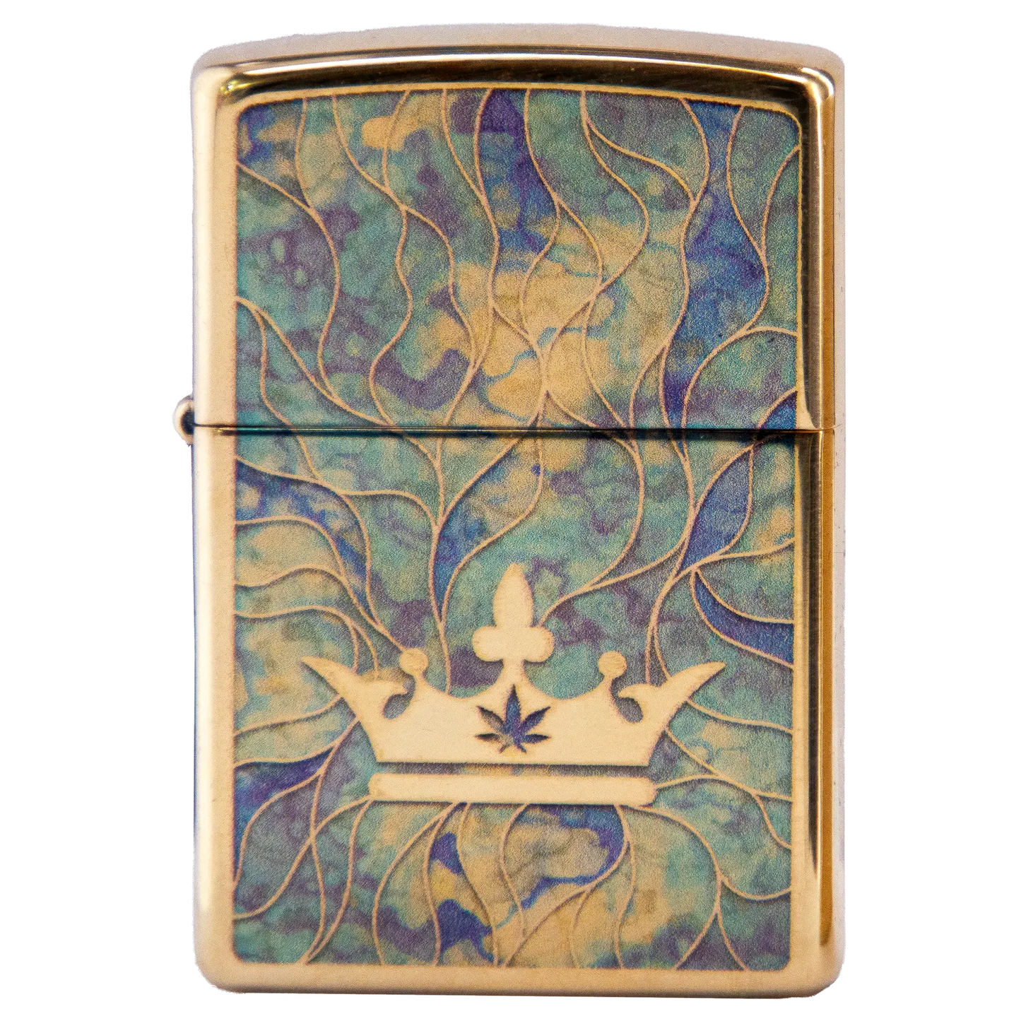 Queen of Bud Blue Topaz Mosaic Zippo