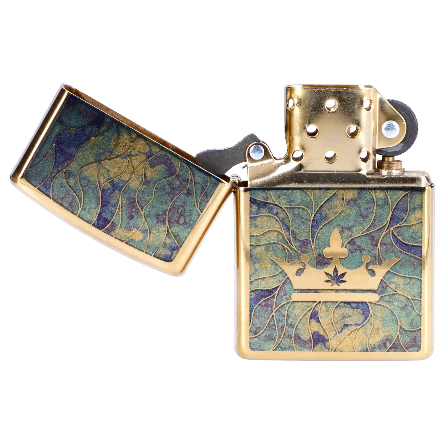 Queen of Bud Blue Topaz Mosaic Zippo