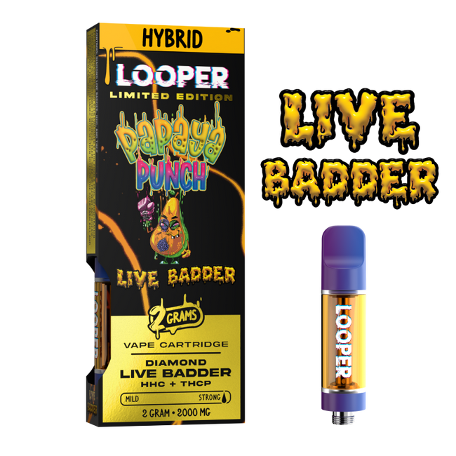 Live Badder 2g Cartridge: Papaya Punch by Looper Vape