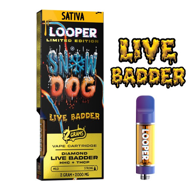 Live Badder 2g Cartridge: Snow Dog by Looper Vape