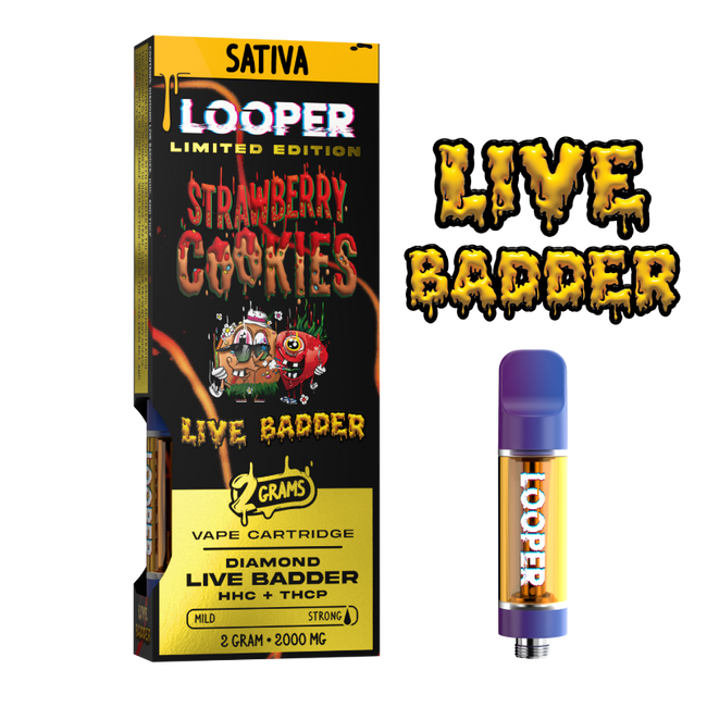 Live Badder 2g Cartridge: Strawberry Cookies by Looper Vape