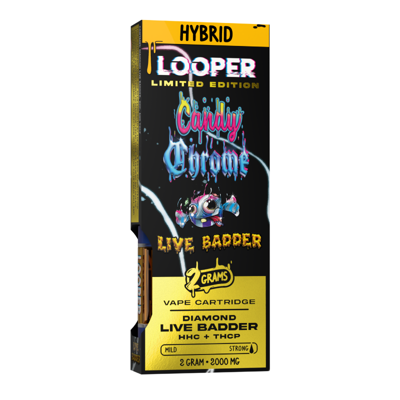 Live Badder 2g Cartridge: Candy Chrome by Looper Vape