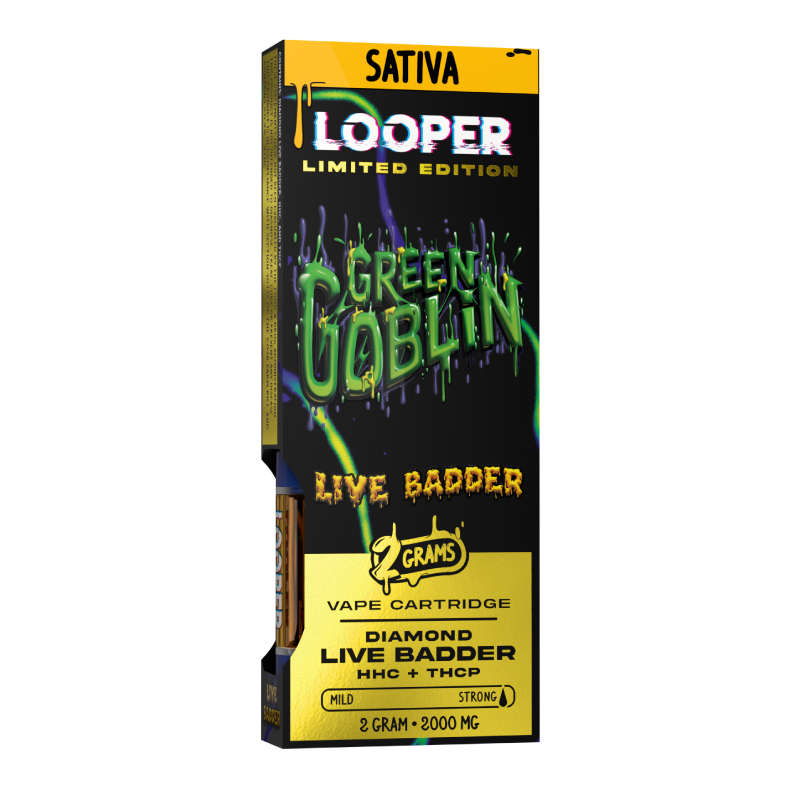 Live Badder 2g Cartridge: Green Goblin by Looper Vape