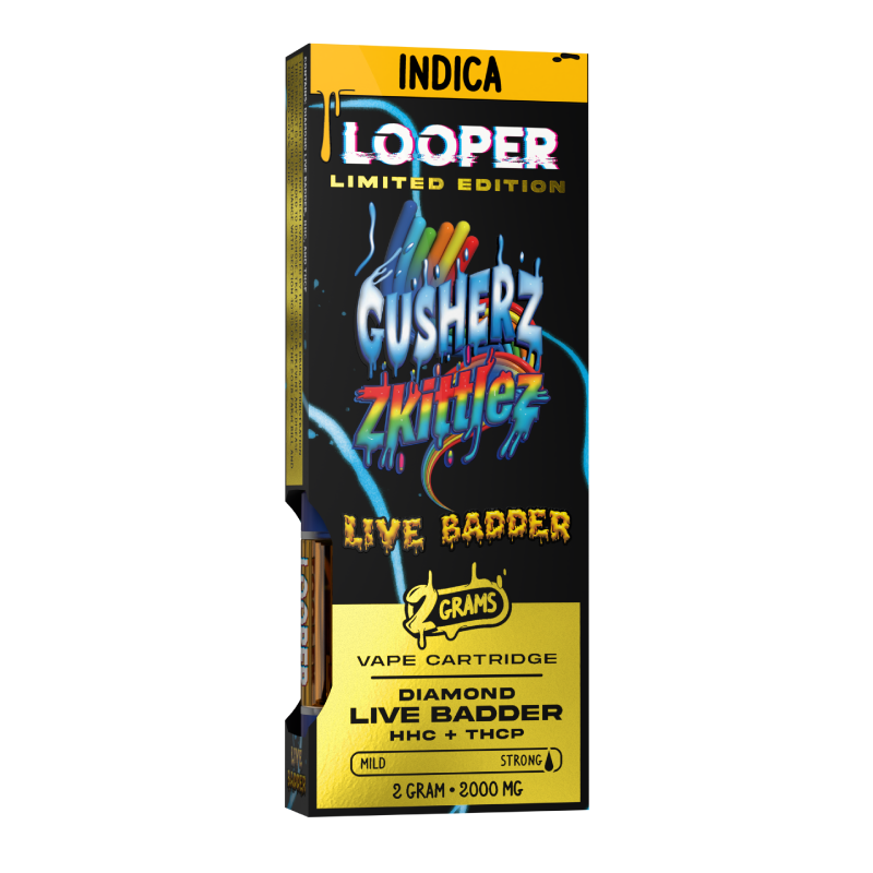 Live Badder 2g Cartridge: Gusherz x Zkittlez by Looper Vape