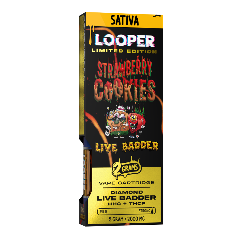 Live Badder 2g Cartridge: Strawberry Cookies by Looper Vape