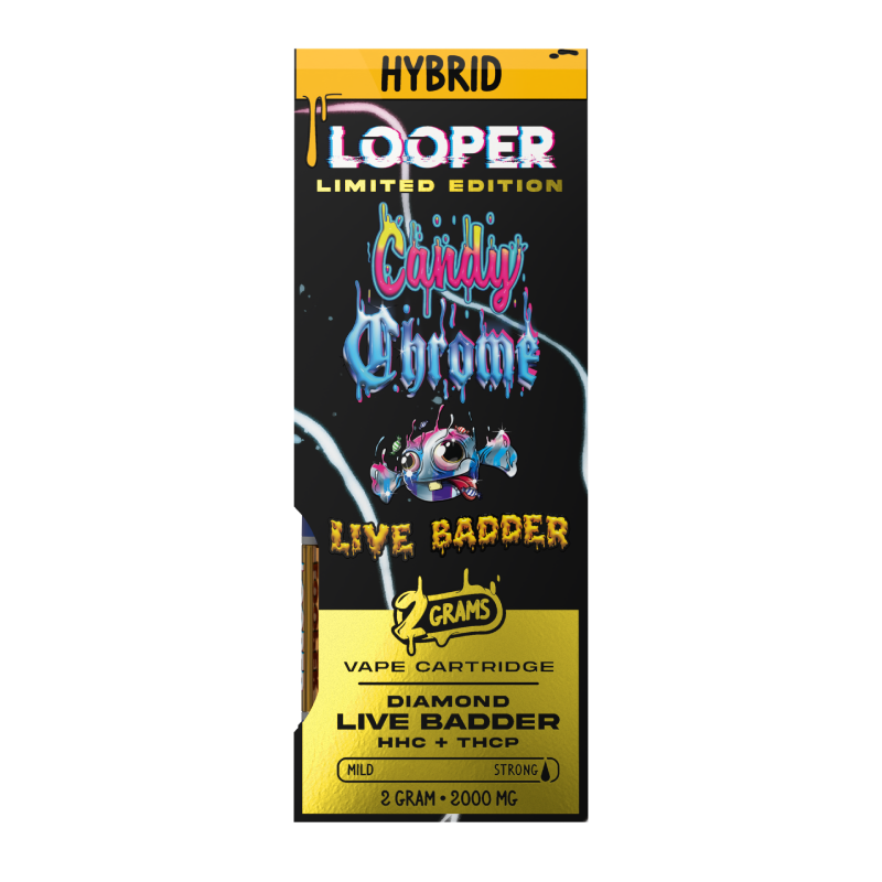 Live Badder 2g Cartridge: Candy Chrome by Looper Vape