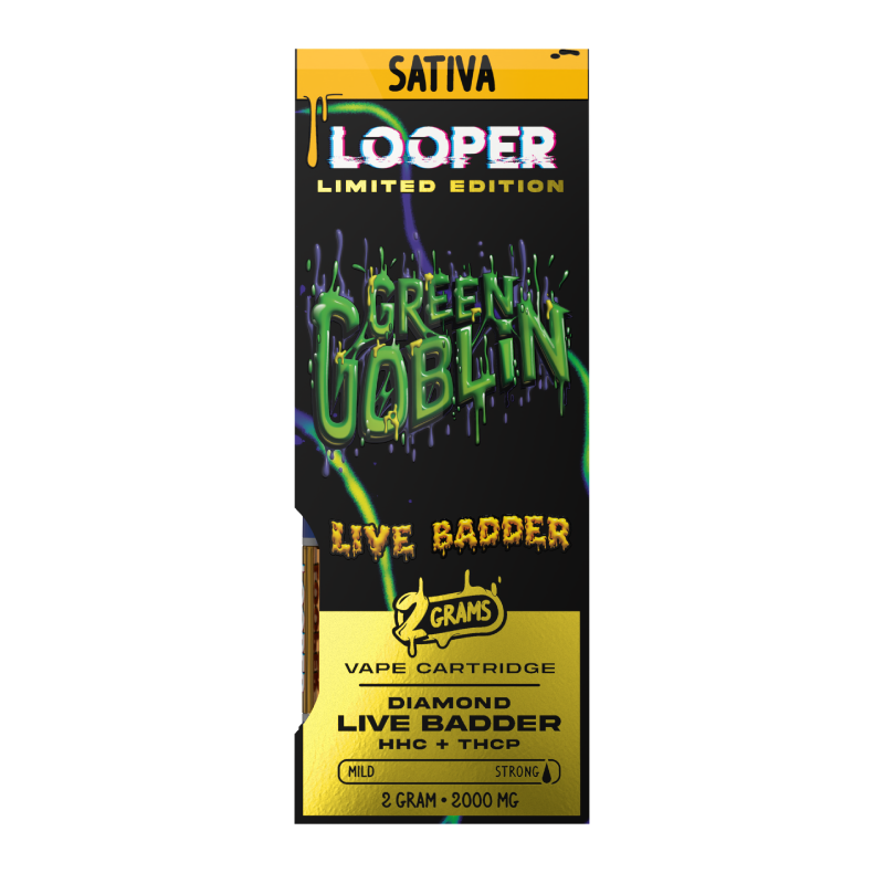 Live Badder 2g Cartridge: Green Goblin by Looper Vape