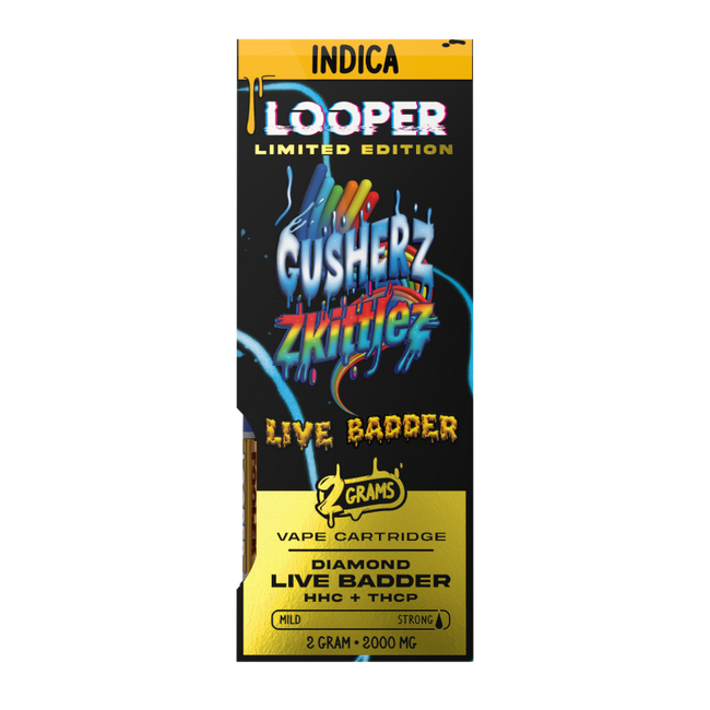 Live Badder 2g Cartridge: Gusherz x Zkittlez by Looper Vape