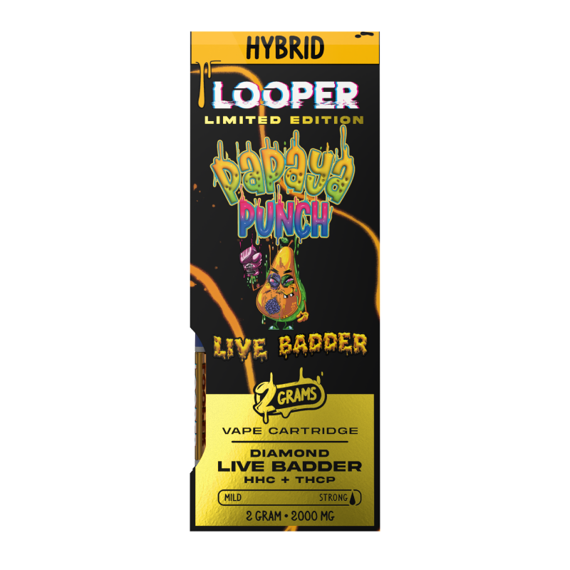 Live Badder 2g Cartridge: Papaya Punch by Looper Vape
