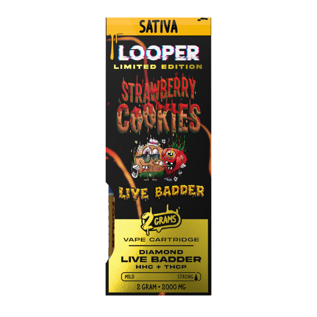 Live Badder 2g Cartridge: Strawberry Cookies by Looper Vape