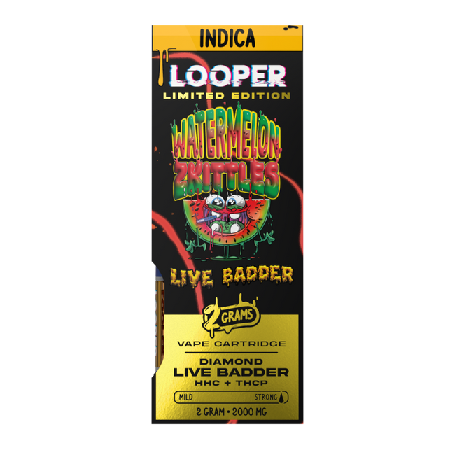 Live Badder 2g Cartridge: Watermelon Zkittles by Looper Vape