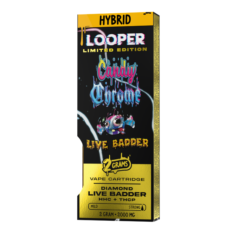 Live Badder 2g Cartridge: Candy Chrome by Looper Vape