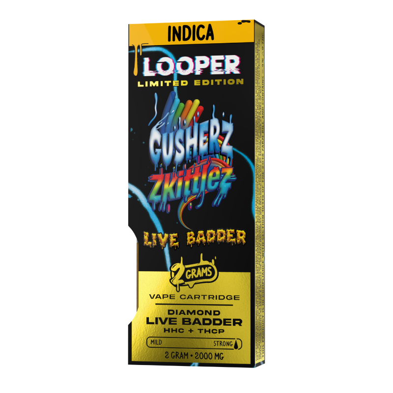 Live Badder 2g Cartridge: Gusherz x Zkittlez by Looper Vape