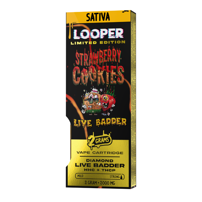 Live Badder 2g Cartridge: Strawberry Cookies by Looper Vape