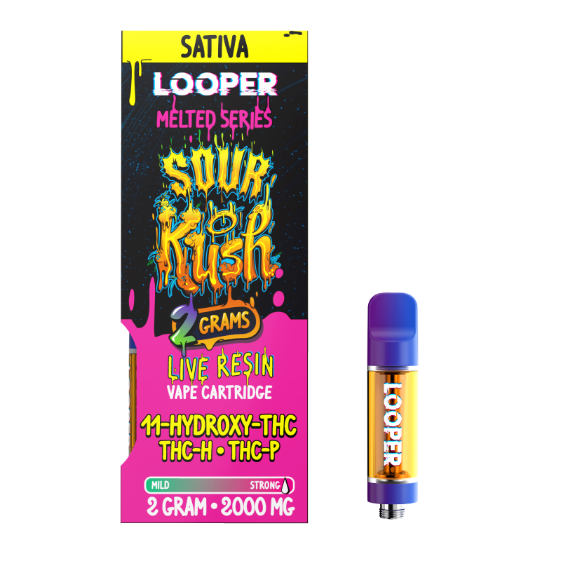 Melted Series 2g Cartridge: Sour Kush by Looper Vape