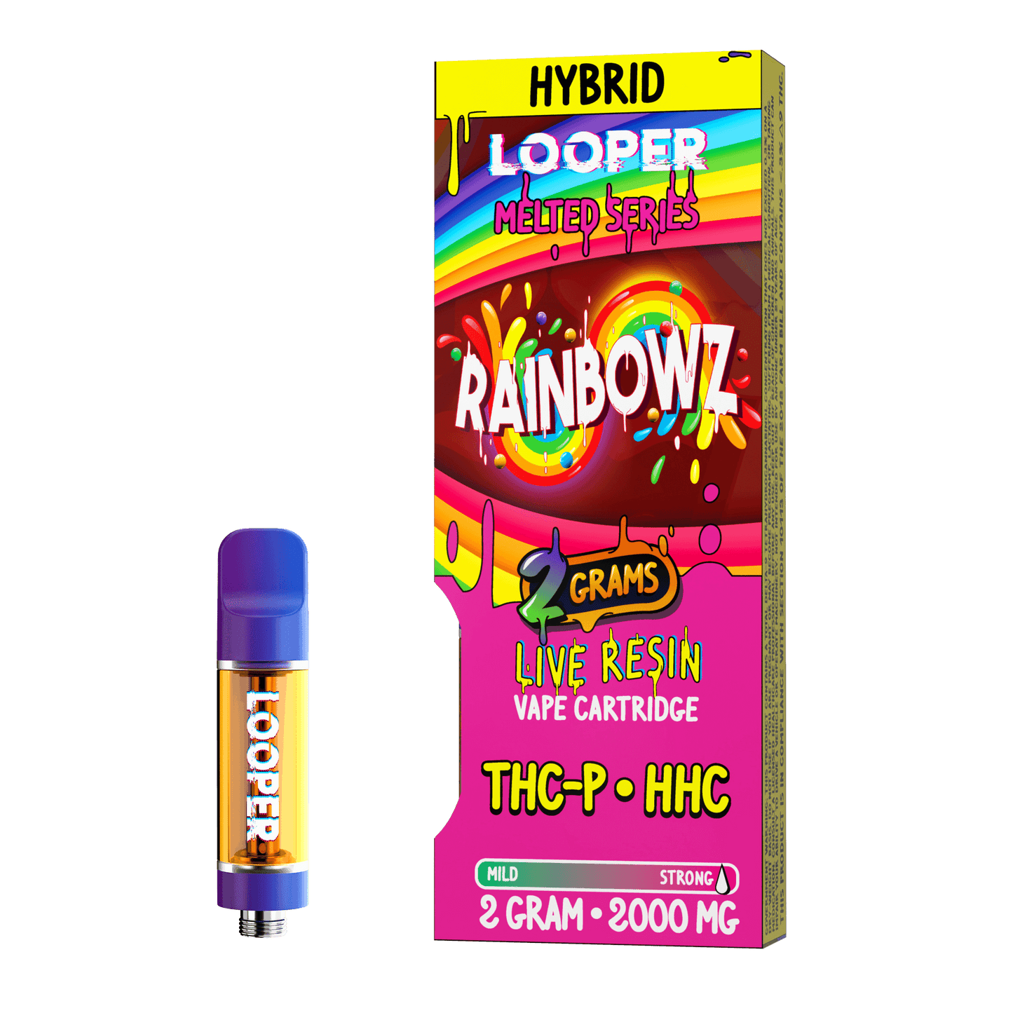 Melted Series 2g Cartridge: Rainbowz by Looper Vape