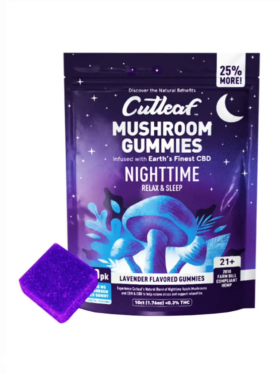 Lavender Cutleaf Nighttime Mushroom Gummies 10ct 10G – TenVape