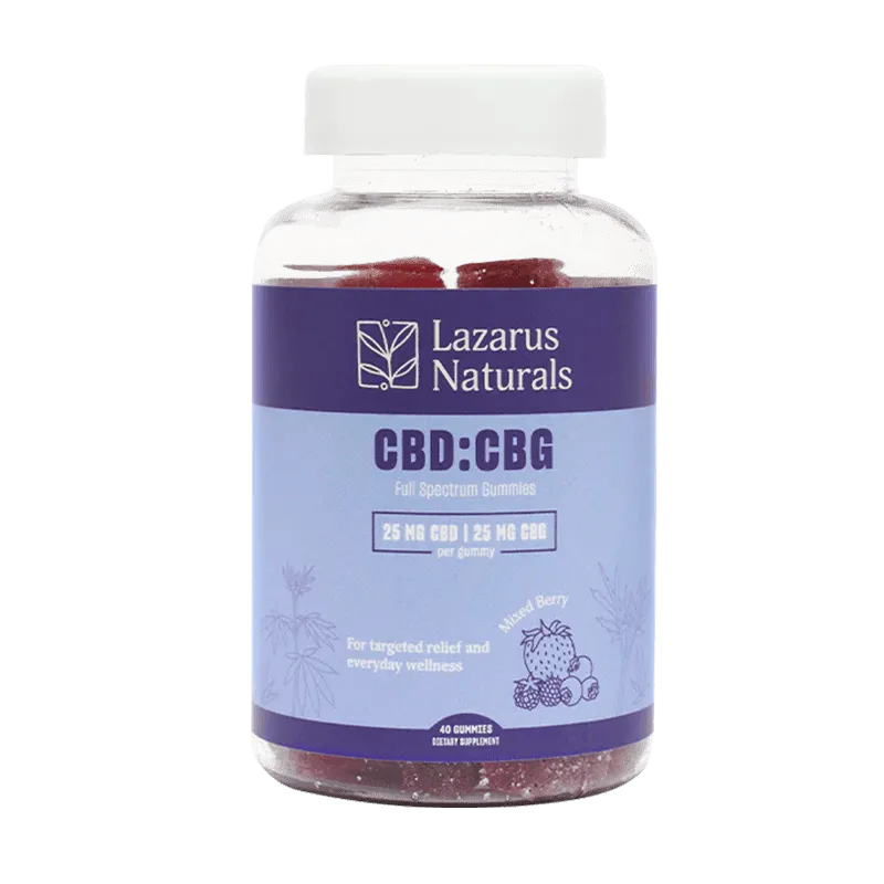 CBG + CBD Gummies – Mixed Berry – Lazarus Naturals