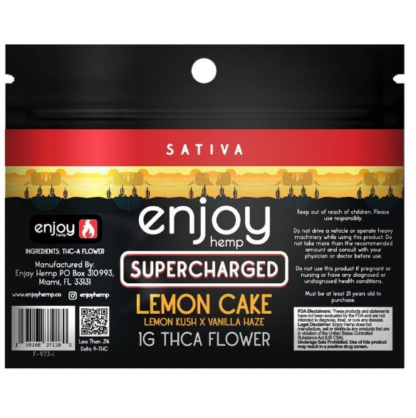 Enjoy Hemp 1g THCA Flower - Lemon Cake for Supercharged Best Sales Price - CBD