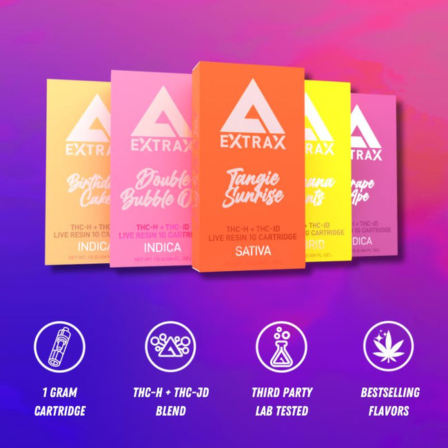 DeltaExtrax THCP + THCjd 1G Cartridges | Lights Out Collection