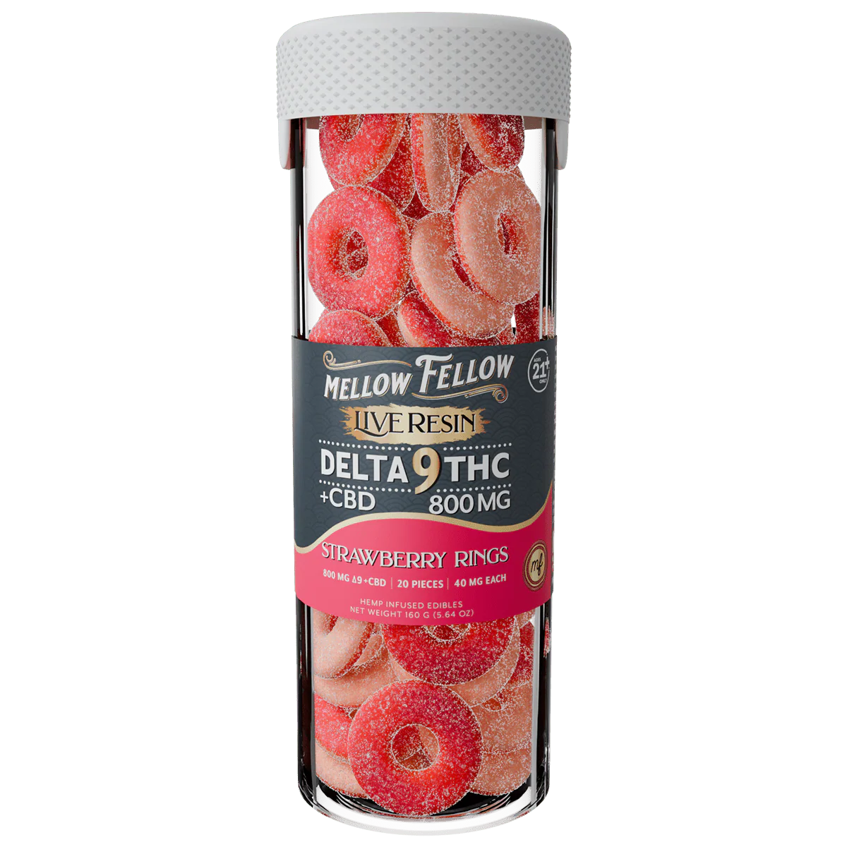 Mellow Fellow Delta 9 Live Resin Strawberry Rings Gummies