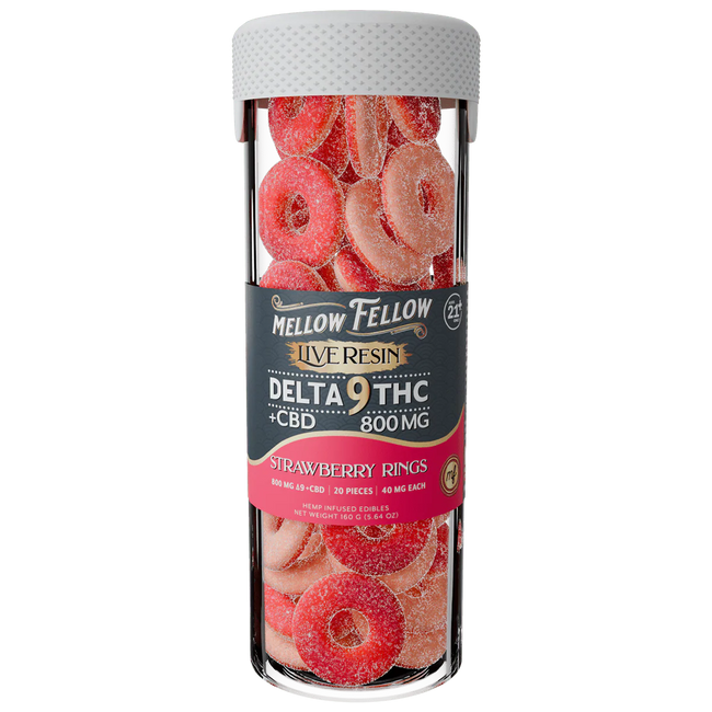 Mellow Fellow Delta 9 Live Resin Strawberry Rings Gummies