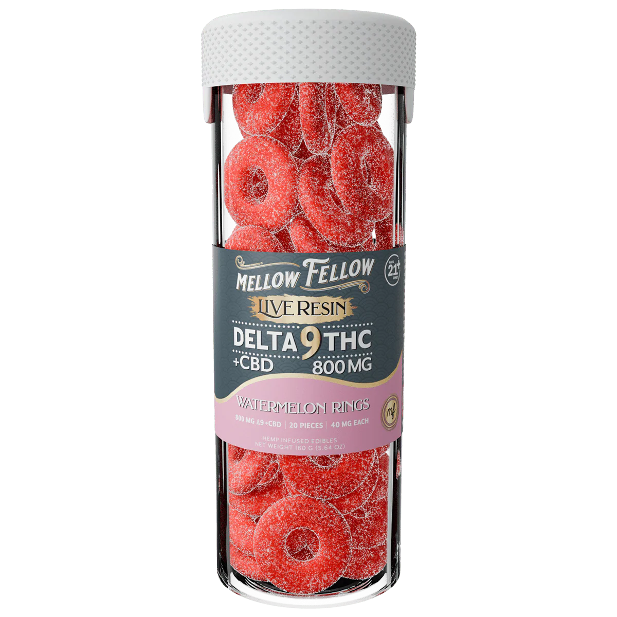 Mellow Fellow Delta 9 Live Resin Watermelon Rings Gummies