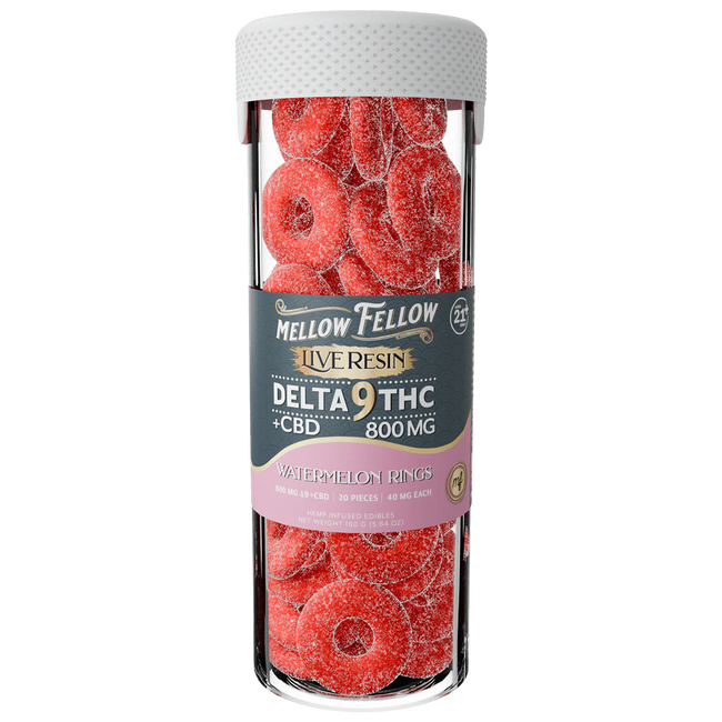 Mellow Fellow Delta 9 Live Resin Watermelon Rings Gummies